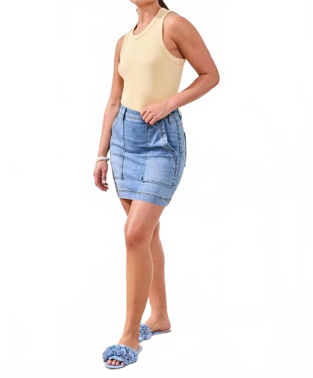 NEW TRIBAL audrey pull on denim skort in harbor